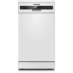 Masina de spalat vase Heinner HDW-FSM45710AWD+++, 10 seturi, 7 programe, Auto-Door opening, Control electronic, Display LED, Aquastop, Clasa D, 45 cm, Alb