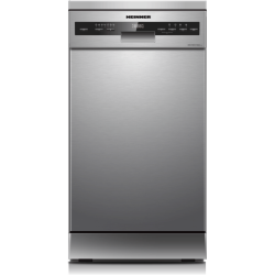 Masina de spalat vase Heinner HDW-FSM45710AXD+++, 10 seturi, 7 programe, Auto-Door opening, Control electronic, Display LED, Clasa D, 45 cm, Inox