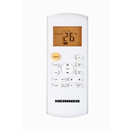 Aparat de aer conditionat Heinner Onix Eco Smart Inverter 12000 BTU Wi-Fi, Clasa A++, Functie incalzire, Functie ECO, Follow me, R32, HAC-CO12WFN-GD, Auriu