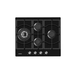 Plita incorporabila Heinner HBH-M452IWFGBK, Gaz, 4 arzatoare, Gratar fonta, Wok, Aprindere electrica, Dispozitiv de siguranta, 60 cm, Sticla neagra