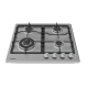 Plita incorporabila Heinner HBH-M495IWFIX, Gaz, 4 arzatoare, Gratar fonta, Wok, Aprindere electrica, Dispozitiv de siguranta, 60 cm, Inox