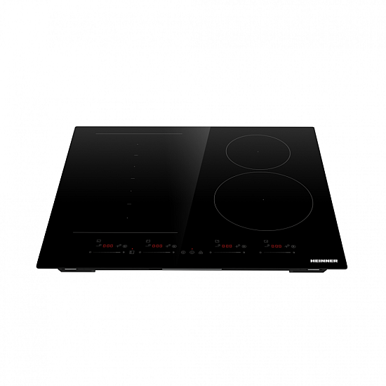 Plita incorporabila Heinner HBHI-M4ZB1FXSMTC, Inductie, 4 zone de gatit, Bridge, Boost, Slim, Control touch, Timer, Protectie copii, Indicator caldura reziduala, 60 cm, Negru