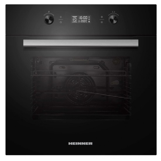 Cuptor incorporabil Heinner HBO-M709GCDRC-GBK, Electric, 70 l, Autocuratare catalitica, Timer digital, Display touch + butoane, Grill, Iluminare, Blocare display, Butoane retractabile, Clasa A, Sticla neagra
