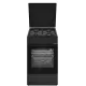 Aragaz mixt HEINNER HFSC-S60LITGC-BK, 4 arzatoare, Suport email, Capac metalic, Arindere electrica plita, Dispozitiv de siguranta plita, Cuptor electric, Clasa A, 7 functii, Timer, Grill, Ventilatie, Duze GPL incluse, Negru
