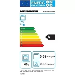 Aragaz mixt HEINNER HFSC-S60LITGC-BK, 4 arzatoare, Suport email, Capac metalic, Arindere electrica plita, Dispozitiv de siguranta plita, Cuptor electric, Clasa A, 7 functii, Timer, Grill, Ventilatie, Duze GPL incluse, Negru
