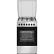 Aragaz mixt Heinner HFSC-S60LITGC-SL, 4 arzatoare, aprindere electrica plita, cuptor electric, clasa A, timer, grill, ventilatie, sertar inferior vase, 50x60 cm, argintiu