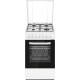 Aragaz mixt Heinner HFSC-S60LITGC-WH, 4 arzatoare, aprindere electrica plita, cuptor electric, clasa A, timer, grill, ventilatie, sertar inferior vase, 50x60cm, alb