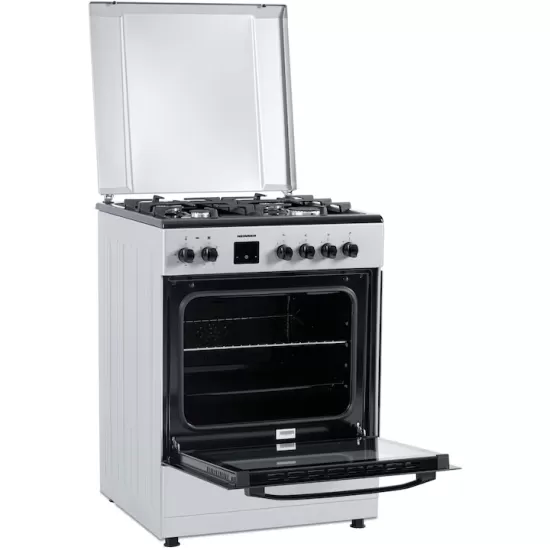 Aragar mixt Heinner HFSC-S66FDC-BIX, digital, 4 arzatoare, cuptor electric, aprindere electrica plita, timer, grill, ventilatie, 60x60, inox