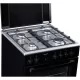 Aragaz mixt Heinner HFSC-S66FDCC-IBK, digital, 4 arzatoare, cuptor electric, autocuratare catalitica, timer, grill, ventilatie, aprindere electrica plita, sertar inferior vase, 60x60 cm, negru