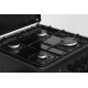 Aragaz Heinner HFSC-SME50BK, Gaz, 4 arzatoare, Dispozitiv siguranta plita si cuptor, 50 cm, Negru