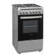 Aragaz mixt Heinner HFSC-V60LITGC-SL, 4 arzatoare gaz, Dispozitiv de siguranta plita, Aprindere electrica, Cuptor electric, Timer, Grill, Clasa A, 50 cm, Argintiu