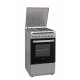 Aragaz mixt Heinner HFSC-V60LITGC-SL, 4 arzatoare gaz, Dispozitiv de siguranta plita, Aprindere electrica, Cuptor electric, Timer, Grill, Clasa A, 50 cm, Argintiu