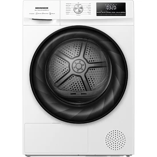 Uscator de rufe cu pompa de caldura HEINNER HHPD-HMY80IVFC+++, 8 KG, Clasa C, MOTOR INVERTER, Alb