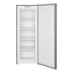 Congelator Heinner HFF-HM168XE++, 168 l, Control electronic, Afisaj cu indicatoare LED, 5 compartimente, Usa reversibila, Clasa E, H 142.6 cm, Argintiu