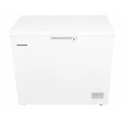 Lada frigorifica Heinner HCF-HM246INVCD, 246 l, Clasa D, Compresor inverter, Control electronic, Convertibila frigider/congelator, 1 cos, Maner cu incuietoare, Rezistenta la frig, Waterproof Display, Alb