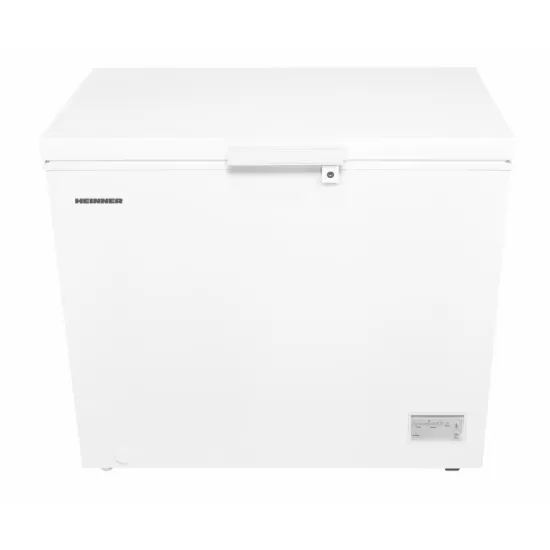 Lada frigorifica Heinner HCF-HM246INVCD, 246 l, Clasa D, Compresor inverter, Control electronic, Convertibila frigider/congelator, 1 cos, Maner cu incuietoare, Rezistenta la frig, Waterproof Display, Alb