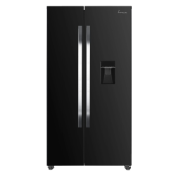 Side by side Fram FSBS-HM440NFBKWDE++, 439 l, No Frost, Clasa E, Compresor Inverter, Display, Dozator de apa, Functie smart, H 176.5 cm, Negru