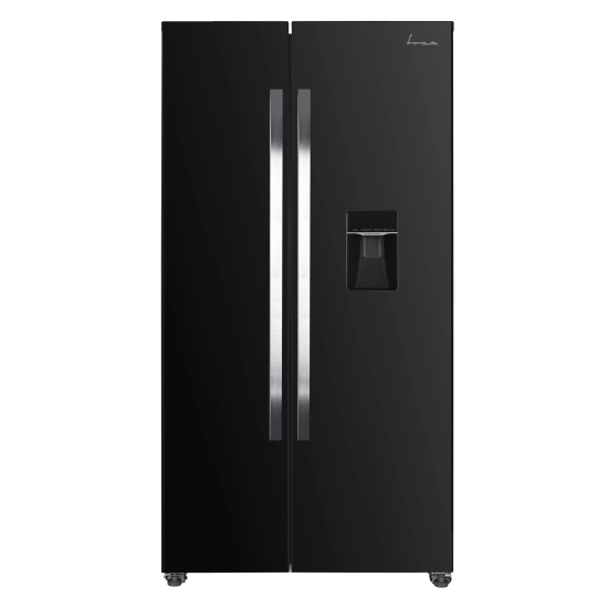 Side by side Fram FSBS-HM440NFBKWDE++, 439 l, No Frost, Clasa E, Compresor Inverter, Display, Dozator de apa, Functie smart, H 176.5 cm, Negru