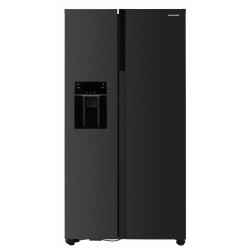 Side by side Heinner HSBS-HM513NFIMDXE++, 513 l, No Frost, Dozator de gheata, Display LED, Clasa E, Compresor Inverter, Smart, Alarma usa deschisa, H 177 cm, Inox