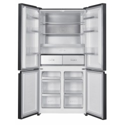 Side by side Heinner HSBS-HM522MDNFXE++, 522 l, Full No Frost, Convertibil frigider/congelator, Compresor Dual Inverter, Alarma usa deschisa, Clasa E, Dark Inox