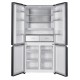 Side by side Heinner HSBS-HM522MDNFXE++, 522 l, Full No Frost, Convertibil frigider/congelator, Compresor Dual Inverter, Alarma usa deschisa, Clasa E, Dark Inox