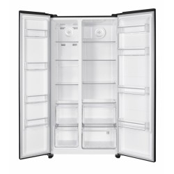 Side by side Heinner HSBS-HM532NFBKE++, 532 l, Full No Frost, Clasa E, Display LED tactil, Smart, Eco, Alarma usa deschisa, H 177 cm, Negru
