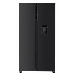 Side by side Heinner HSBS-HM592NFDXWDE++, 592 l, Total No Frost, Compresor Inverter, Display LED, Dozator de apa, Multi Air-Flow, InoxCool, MultiClimate , Iluminare LED, Clasa E, H 177 cm, Inox antracit