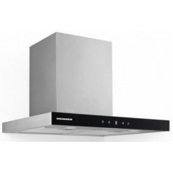 Hota decorativa Heinner DCH-650TIX, Putere absorbtie 623.9 m3/h, 1 motor, 60 cm, Control touch, Timer, Inox + Sticla neagra