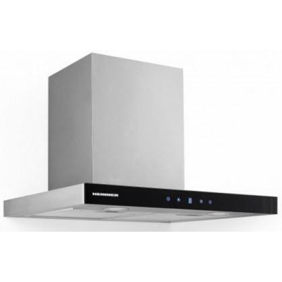 Hota decorativa Heinner DCH-650TIX, Putere absorbtie 623.9 m3/h, 1 motor, 60 cm, Control touch, Timer, Inox + Sticla neagra