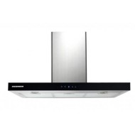 Hota incorporabila decorativa Heinner DCH-6590TIX, Putere absorbtie 623.9 m3/h, 1 motor, 90 cm, Control touch, Timer, Inox + front sticla neagra