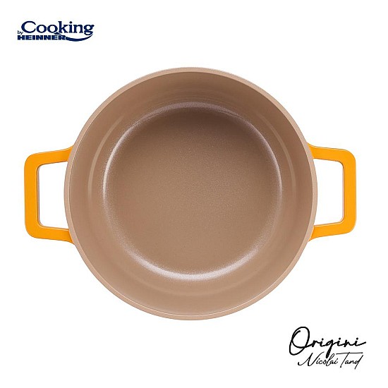 Oala cu capac Cooking by Heinner - Origini Chef Nicolai Tand, aluminiu turnat, invelis ceramic, inductie, 20 x 10 cm, 2.4 L 