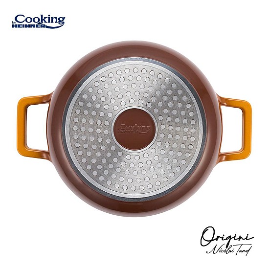 Oala cu capac Cooking by Heinner - Origini Chef Nicolai Tand, aluminiu turnat, invelis ceramic, inductie, 20 x 10 cm, 2.4 L 