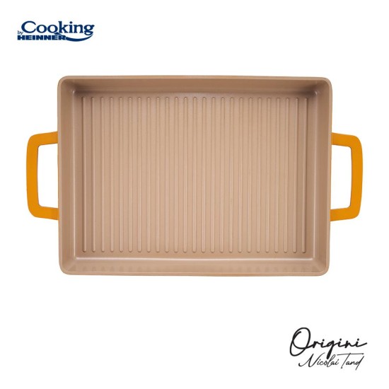 Grill Cooking by Heinner - Origini Chef Nicolai Tand, aluminiu turnat, invelis ceramic, inductie, 36 x 26.4 x 4 cm