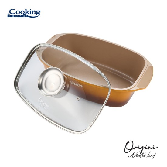 Tava cuptor Cooking by Heinner - Origini Chef Nicolai Tand, aluminiu turnat, invelis ceramic, 39 x 22.5 x 11 cm, 5.3 L