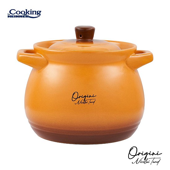 Oala ceramica cu capac Cooking by Heinner - Origini Chef Nicolai Tand, 14.5 x 16 cm, 3 L 