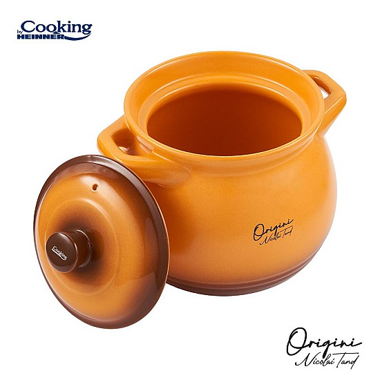 Oala ceramica cu capac Cooking by Heinner - Origini Chef Nicolai Tand, 14.5 x 16 cm, 3 L 