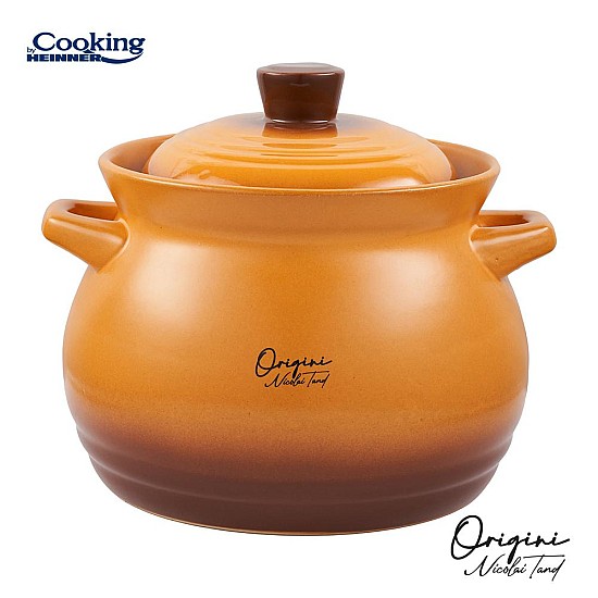 Oala ceramica cu capac Cooking by Heinner - Origini Chef Nicolai Tand, 17 x 18 cm, 4.5 L 