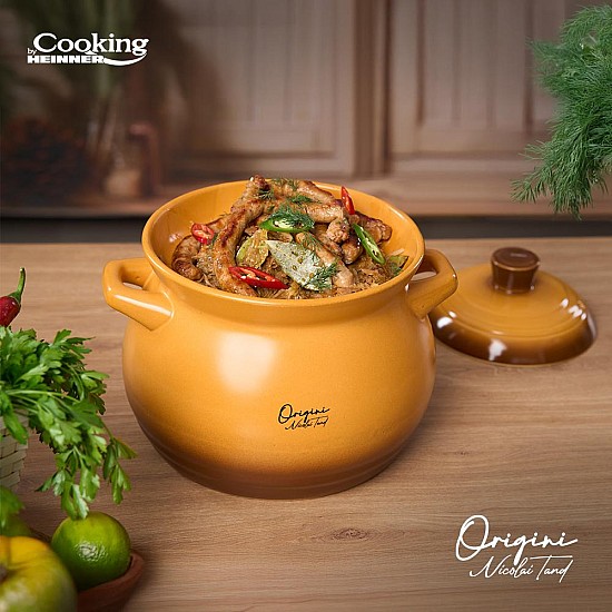 Oala ceramica cu capac Cooking by Heinner - Origini Chef Nicolai Tand, 19 x 19.5 cm, 6 L