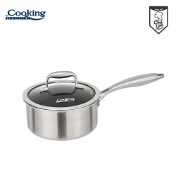 Cratita cu capac sticla Cooking by Heinner Titanium, 3 straturi, inox, inductie, 16 x 8.5 cm, 1.6 L