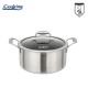 Oala cu capac sticla Cooking by Heinner Titanium, 3 straturi, inox, inductie, 20 x 10 cm, 2.8 L