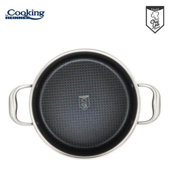 Oala cu capac sticla Cooking by Heinner Titanium, 3 straturi, inox, inductie, 28 x 13 cm, 7 L