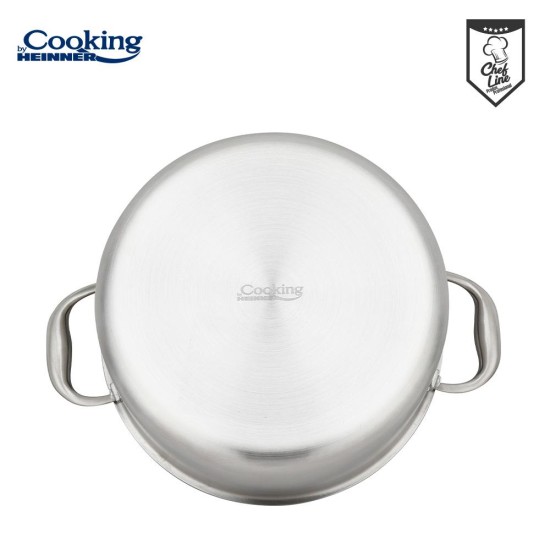 Oala cu capac sticla Cooking by Heinner Titanium, 3 straturi, inox, inductie, 28 x 13 cm, 7 L