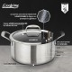 Oala cu capac sticla Cooking by Heinner Titanium, 3 straturi, inox, inductie, 28 x 13 cm, 7 L