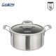 Oala cu capac sticla Cooking by Heinner Titanium, 3 straturi, inox, inductie, 28 x 13 cm, 7 L