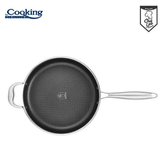 Tigaie adanca cu capac sticla Cooking by Heinner Titanium, 3 straturi, inox, inductie, 28 x 7.5 cm, 4.2 L