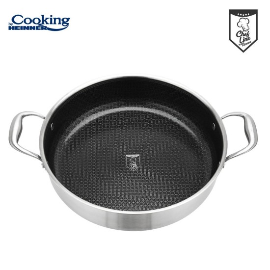Cratita cu capac sticla Cooking by Heinner Titanium, 3 straturi, inox, inductie, 30 x 7.8 cm, 4.8 L