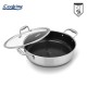 Cratita cu capac sticla Cooking by Heinner Titanium, 3 straturi, inox, inductie, 30 x 7.8 cm, 4.8 L