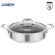 Cratita cu capac sticla Cooking by Heinner Titanium, 3 straturi, inox, inductie, 30 x 7.8 cm, 4.8 L