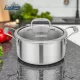 Cratita inox cu coada + capac sticla 16x8.5cm, 1.6L, Atomic3, Cooking by Heinner