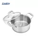 Semioala inox + capac sticla 20x10 cm, 2.8L, Atomic3, Cooking by Heinner
